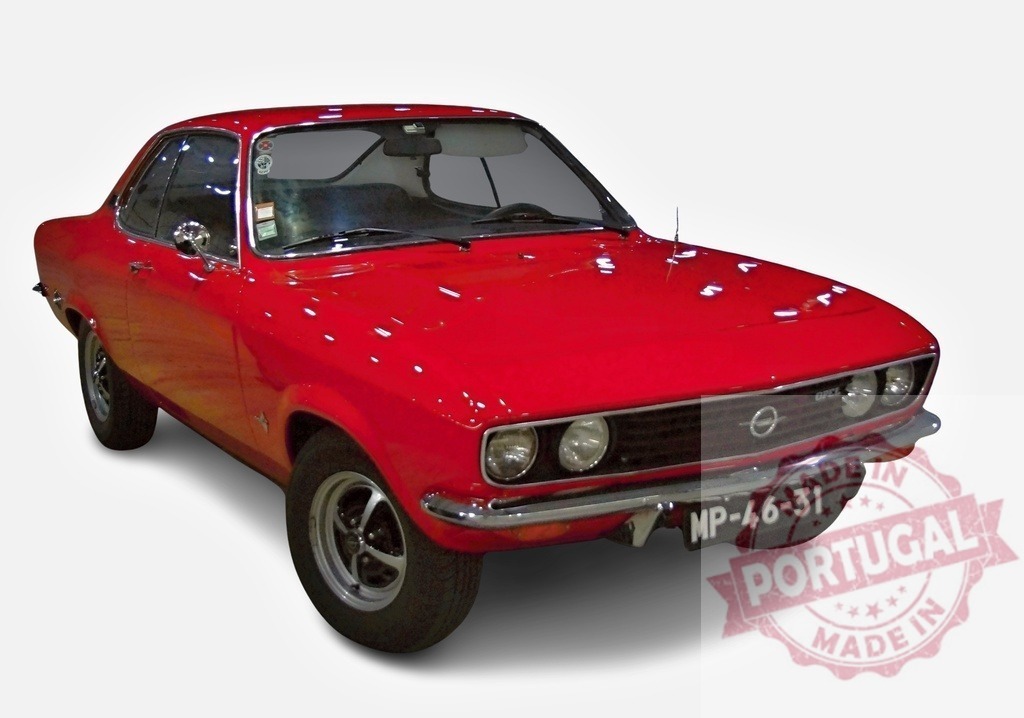 Red Opel Manta classic sports coupe car | Red Opel Manta, a classic vintage sports coupe automobile, on a clean white background - Realized with Pictrs.com