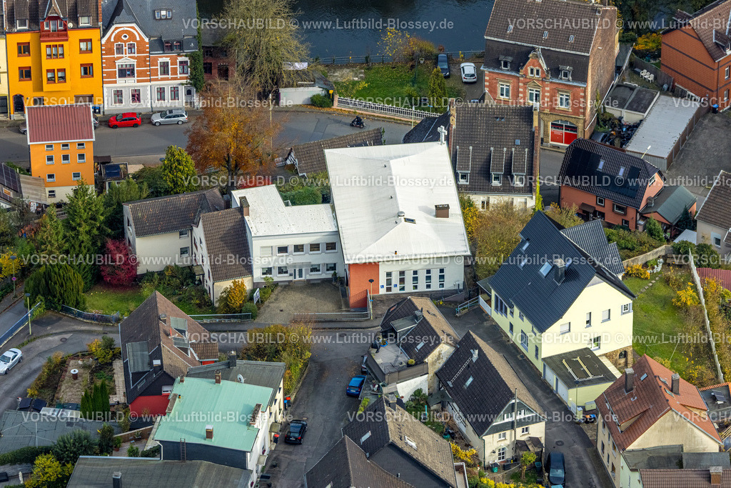 Hagen251101795 | Luftbild, KIrche EFG-Hohenlimburg, evangelisch freikirchliche Gemeinde, Hohenlimburg, Hagen, Ruhrgebiet, Nordrhein-Westfalen, Deutschland