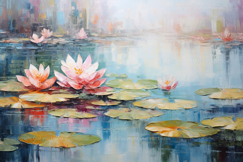 Seerose gezeichnet | Seerosen im Teich