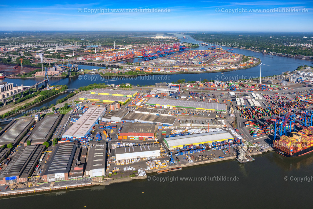 Hamburg_Tollerort_Burchardkai_ELS_2459090525 | HAMBURG 25.09.2025 Containerterminal im Containerhafen des Überseehafen Container Terminal Tollerort in Hamburg. // Container Terminal in the port of the international port Container Terminal Tollerort in Hamburg. Foto: Martin Elsen