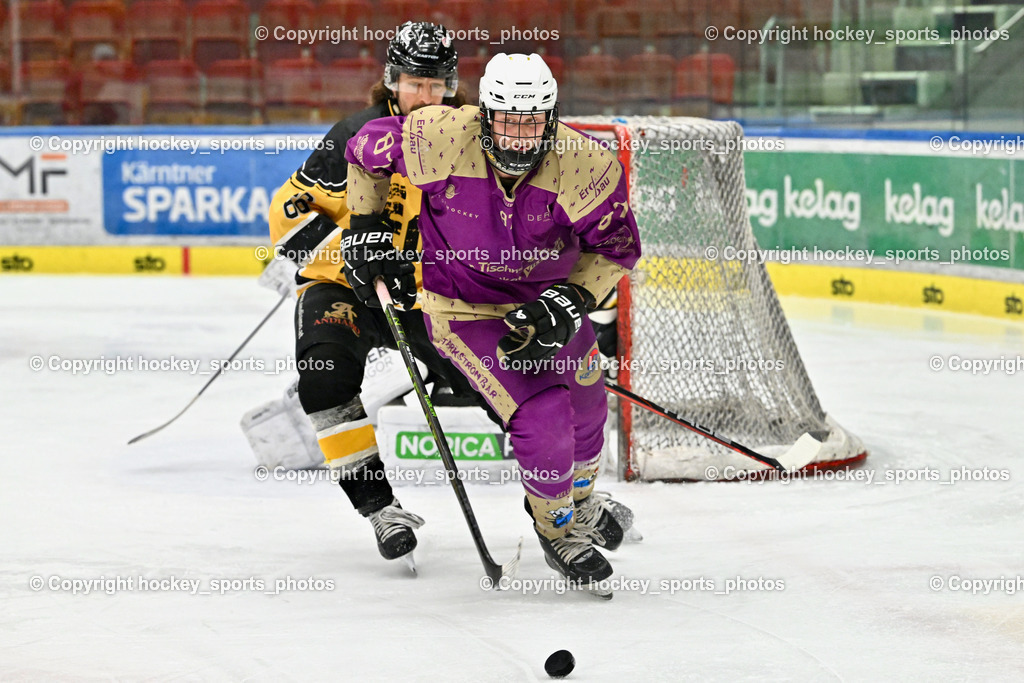EC Kellerberg vs. EC Arnoldstein | #87 Tischner Julian EC Kellerberg, #66 Galli Guido EC Arnoldstein, EC Kellerberg vs. EC Arnoldstein, EC Kellerberg vs. EC Arnoldstein am 03.02.2025 in Villach (Stadthalle Villach), Austria, (Photo by Bernd Stefan)