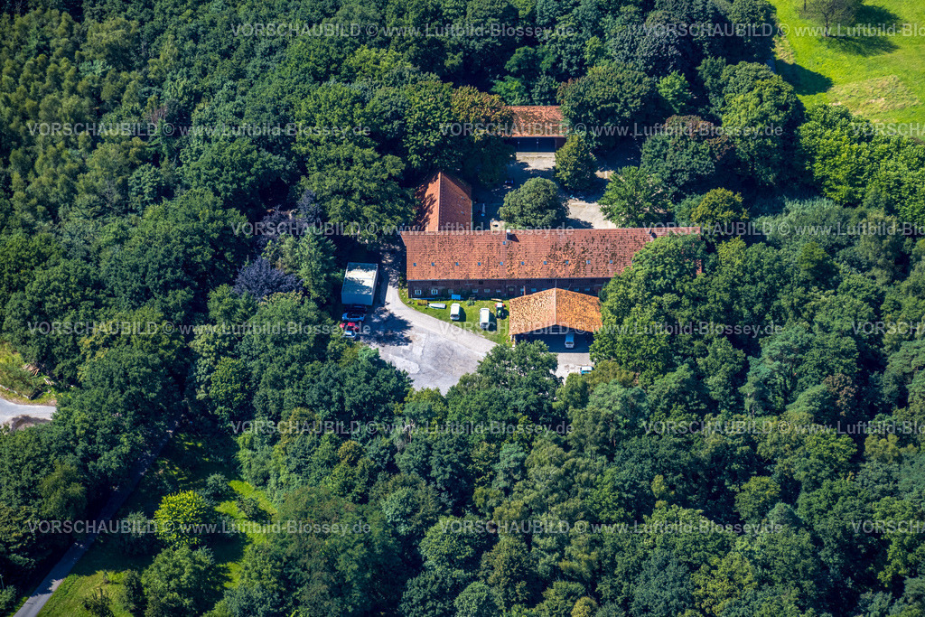 Bottrop250801346Kirchhellen | Luftbild, Waldkompetenzzentrum Heidhof Freizeitzentrum im Waldgebiet, Kirchhellen-Nord-West, Bottrop, Ruhrgebiet, Nordrhein-Westfalen, Deutschland