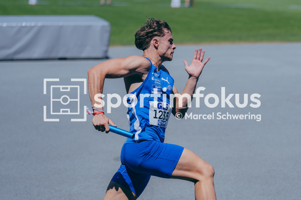Deutsche Meisterschaften U20 / U16 2026 | Arne Döring, LAC Erdgas Chemnitz, 1235, 4x100-Meter-Staffel, Deutsche Meisterschaften der U20 &amp; U16 2026, Lohrheidestadion Bochum-Wattenscheid, 10.07.2026. Foto: Marcel Schwering / sportimfokus - Realisiert mit Pictrs.com