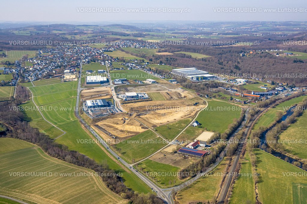 Arnsberg220301754Neheim | Luftbild, Gewerbegebiet Gut Nierhof am Specksloh in Voßwinkel, Arnsberg, Sauerland, Nordrhein-Westfalen, Deutschland