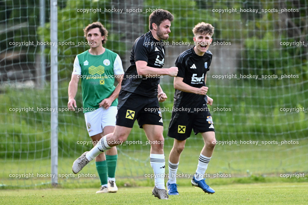 WSG Radenthein vs. URC Thal Assling | Jubel #5 Tobias Markus Trojer URC Thal Assling, #47 Luis Felder URC Thal Assling, WSG Radenthein vs. URC Thal Assling, WSG Radenthein vs. URC Thal Assling am 30.05.2025 in Radenthein (Sportplatz Radenthein), Austria, (Photo by Bernd Stefan)