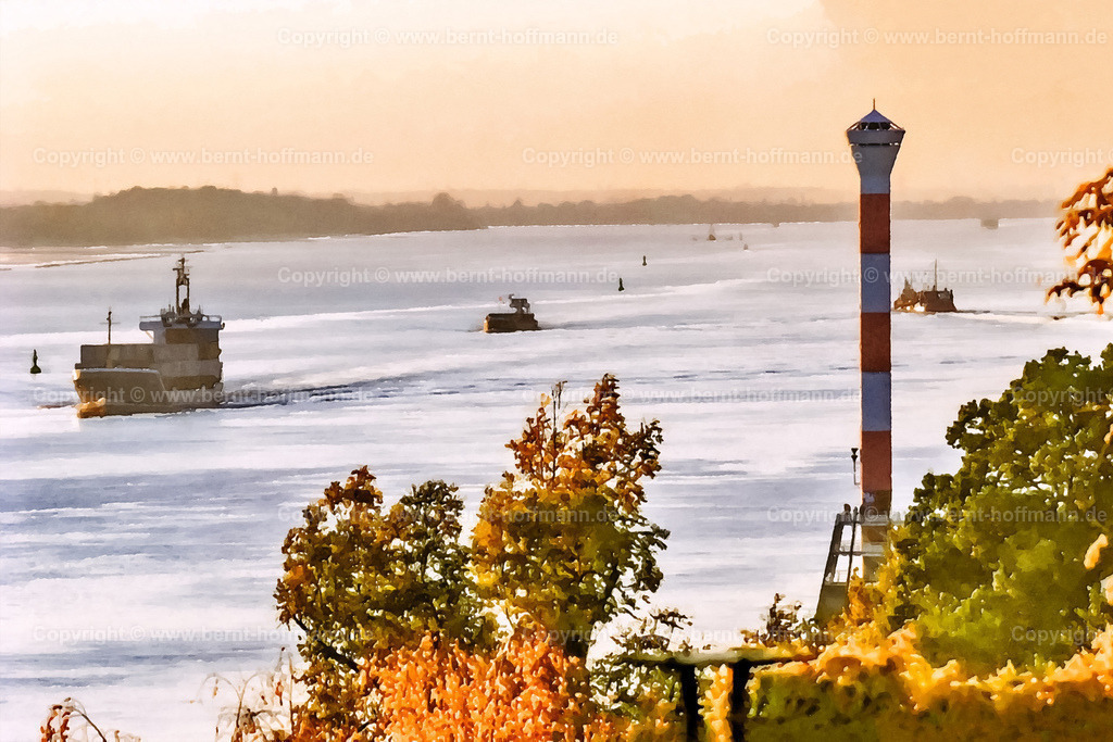 PDM2_3581_Blankenese_Elbblick_150x100 | DIGITALKUNST. Goldener Oktober an der Elbe. __ Hamburg Blankenese. Blick auf die Elbe und Leuchtturm Blankenese Unterfeuer in Richtung Südwest. Herbstliches Nachmittagslicht. __ Seitenverhältnis = 3 zu 2 - Realisiert mit Pictrs.com