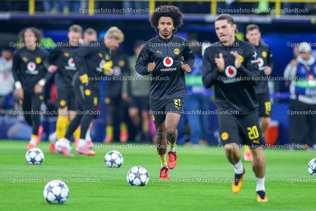 UCL01102501002 | 01.10.2025, Fußball, UEFA Champions League, Borussia Dortmund - Athletic Club Bilbao, BVB Stadion, 2. Spieltag, Saison 2025 2026: Karim Adeyemi (BVB #27)  Regulations prohibit any use of photographs as image sequences and or quasi-video.