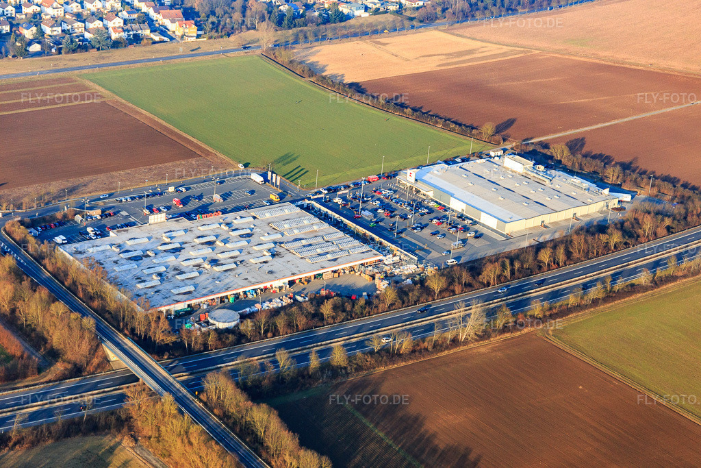 Luftbild: toom Baumarkt Dieburg und Kaufland Dieburg in Dieburg im Bundesland Hessen in Deutschland.Foto: IMG_096827.jpg vom 15.02.2017 durch Werner Riehm/FLY-FOTO.detoom Baumarkt in DieburgAngebote in meiner Nähe | Kaufland