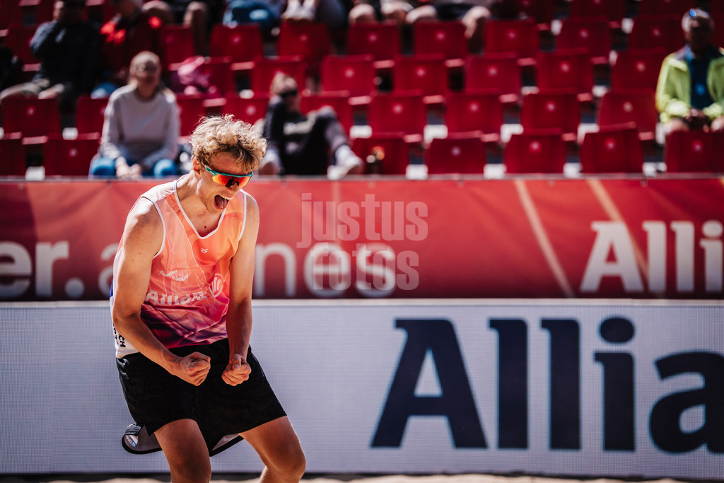 Beachvolleyball | Männer | Allianz German Beach Tour 2025 | Tourstop Düsseldorf | 15.05.2025 | Tamo Wüst jubelt