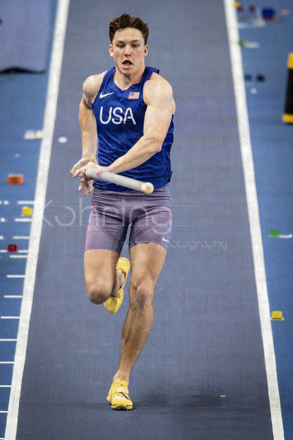 World Athletics Indoor Championships Kujawy Pomorze 26, 21.03.2026 | TORUN, POLAND - MARCH 21:  Heath BALDWIN (USA) competes in the men's pole valt of the heptathlon during the World Athletics Indoor Championships Kujawy Pomorze 26 on day 2 / session 1 at Kujawsko-Pomorska Arena Torun on March 21, 2026 in Torun, Poland. 