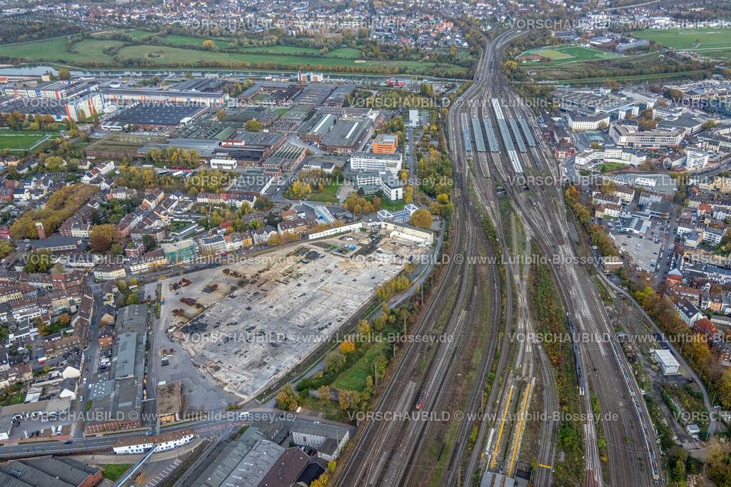 Hamm221012129 | Luftbild, Hafen Hamm, Bauffläche, Hauptbahnhof Hamm, Datteln-Hamm-Kanal, Mitte, Hamm, Ruhrgebiet, Nordrhein-Westfalen, Deutschland