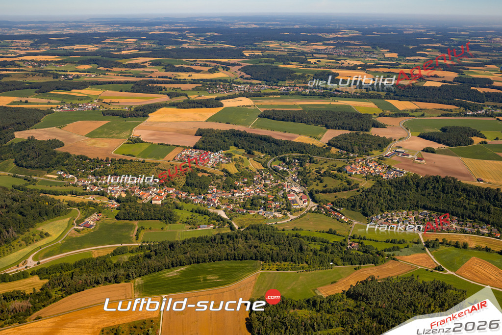 Das Luftbild zeigt :  Rügland - Die Luftaufnahme wurde 2024 vom UL-Flugzeug aus erstellt ( keine Drohne ) - Hochauflösende Luftaufnahme - Für grossformatige Ausdrucke geeignet. Die Geschenkidee !Mit Lizenz und Bildrechte bestellbar