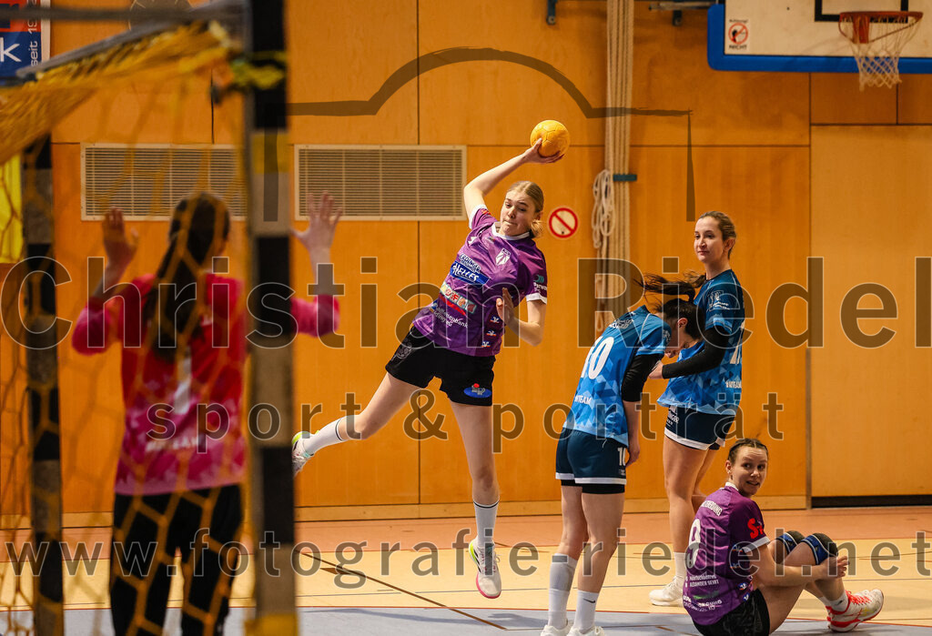 2024-03-09_082_SpVgg_Altenerding_gegen_Eintracht_Dachau-Karlsfeld | Erding, Deutschland, 09.03.2024:
Handball, Bezirksoberliga Frauen Altbayern 2023 / 2024, 17. Spieltag, SpVgg Altenerding gegen Eintracht Dachau-Karlsfeld, Endergebnis: 26:25

Torfrau Sara Hohmann (TSV Eintracht Karlsfeld, #1), Grit Kschischow (SpVgg Altenerding, #4), Lisa Brugger (TSV Eintracht Karlsfeld, #10), Julia Kranich (SpVgg Altenerding, #9)

Foto: Christian Riedel / fotografie-riedel.net