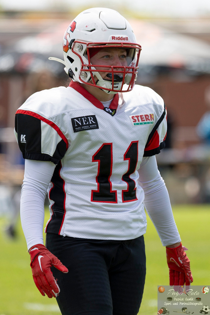 GFLW 1: German Football League Women 1: Rodgau Pioneers Ladies - Stuttgart Scorpions Sisters, 07.06.2026 | Hanna Marina Gandowitz (Stuttgart Scorpions Sisters #11), Freisteller, Portrait / Porträt, Rodgau Pioneers Ladies - Stuttgart Scorpions Sisters, Rodgau, Maingau-Energie-Stadion "Am Weichsee", 7.6.2026 - Realisiert mit Pictrs.com