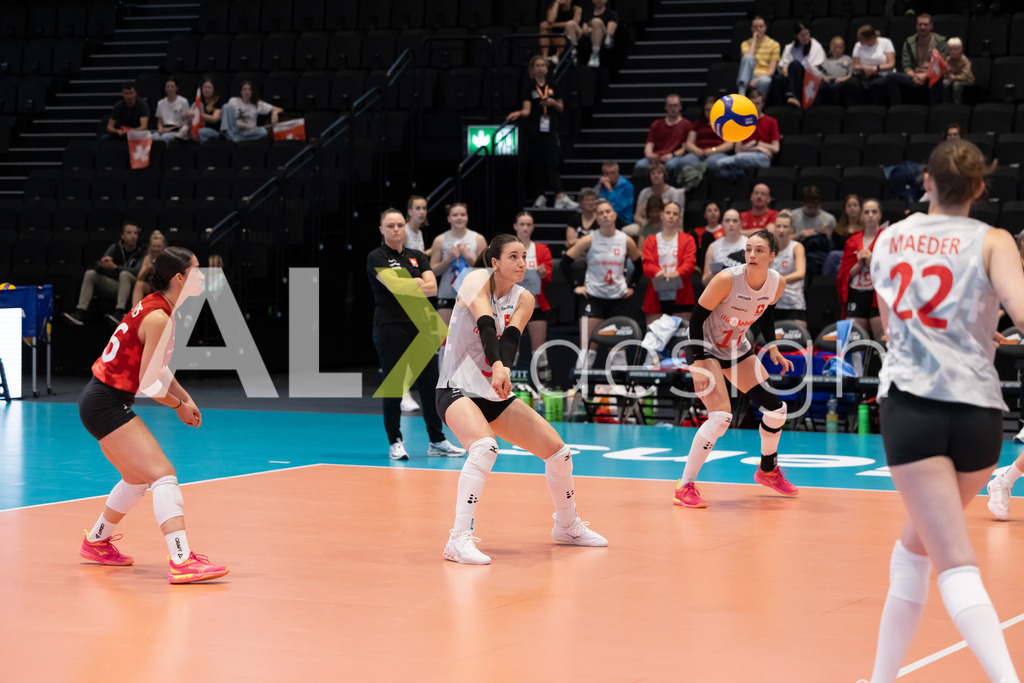 Georgia v Switzerland - CEV European League Women | KRIENS, SWITZERLAND - JUNE 12: SARINA WIELAND of Switzerland during the CEV European League match between Georgia and Switzerland at Pilatus Arena on June 12, 2026 in Kriens, Switzerland. - Realisiert mit Pictrs.com