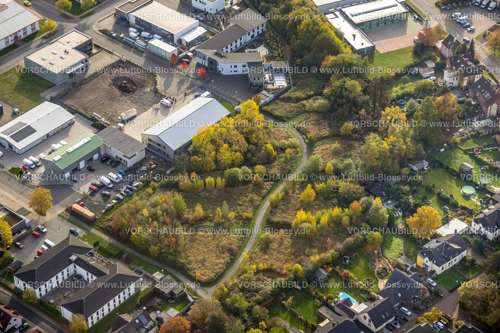 Kamen221012365Heeren-Werve | Luftbild, Grünfläche zwischen Rosenstraße und Felix-Wankel-Straße, Heeren-Werve, Kamen, Ruhrgebiet, Nordrhein-Westfalen, Deutschland