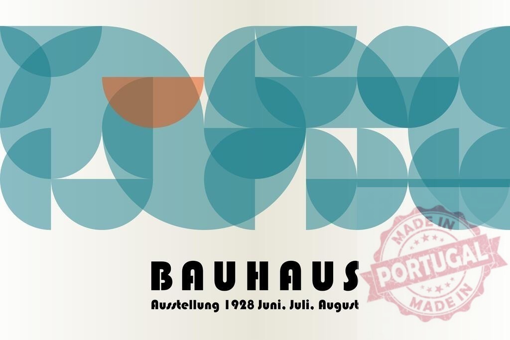 Bauhaus exhibition poster from 1928 featuring abstract geometry | Bauhaus exhibition poster showing abstract geometric shapes and typography - Realized with Pictrs.com