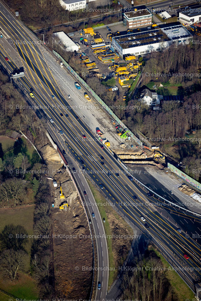 Luftbild Erkrath-8692 | Luftbildfotografie Autobahn- Baustelle zum Ausbau und zur Spur- Erweiterung im Streckenverlauf der " BAB A3 " an der Straße A3 in Erkrath im Bundesland Nordrhein-Westfalen, Deutschland - Realisiert mit Pictrs.com