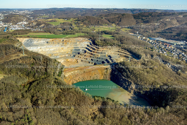 Hagen250302876 | Luftbild, Steinbruch Steltenberg mit Geopfad und See, Hohenlimburg, Hagen, Ruhrgebiet, Nordrhein-Westfalen, Deutschland