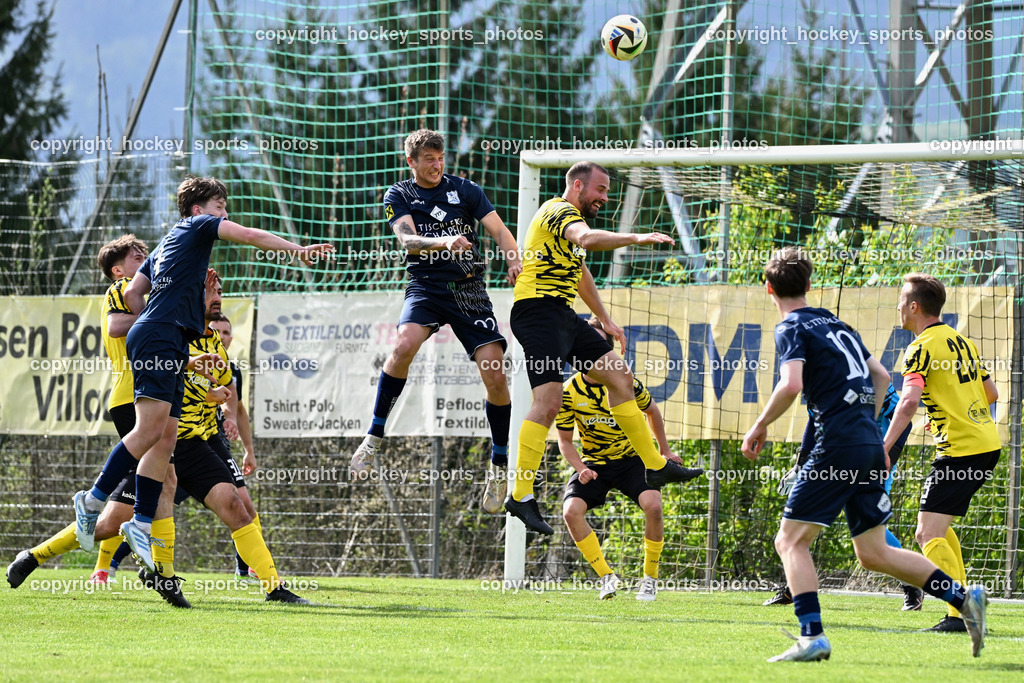 FC Faakersee vs. FC Dölsach | #10 Elias Sint-Unterholzer FC Dölsach, #23 Roman Adunka FC Faakersee, #17 Matteo Scheucher FC Faakersee, #92 Sandro Höferer FC Dölsach, #4 Yannick Finn Brandner FC Dölsach, FC Faakersee vs. FC Dölsach, FC Faakersee vs. FC Dölsach am 20.04.2025 in Finkenstein (Sportplatz Finkenstein), Austria, (Photo by Bernd Stefan)