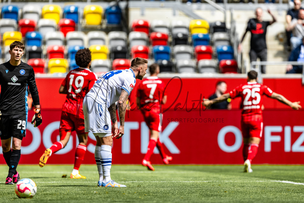 Fortuna Düsseldorf vs. Karlsruher SC | Düsseldorf, 30.04.2023: 2. Bundesliga, 30. Spieltag, Fortuna Düsseldorf gegen Karlsruher SC in der Merkur Arena in Düsseldorf. Foto: sportfotografie.ms | Markus Paletta - Realisiert mit Pictrs.com