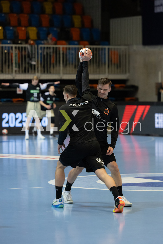 Handball I Herren I Saison 2025-2026 I EHF EUROPEAN LEAGUE 2025/26 | Men I Main Round I 2. Spieltag I Kadetten Schaffhausen - TSV Hannover-Burgdorf I 24.02.2026 | 6 Odinn Rikhardsson (IS) (Kadetten Schaffhausen) – Flügel rechts - Warmup - Realisiert mit Pictrs.com
