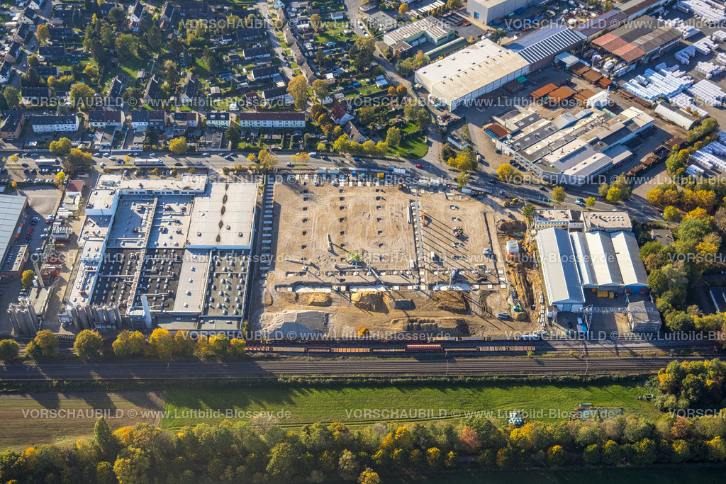 Gladbeck221005314 | Luftbild, Gewerbepark Ellinghorst, ehem. Döllken / Surteco Verwaltungsgebäude, Salzgitter Mannesmann Stahlhandel, Baugebiet Freifläche, Beisenstraße, Ellinghorst, Gladbeck, Ruhrgebiet, Nordrhein-Westfalen, Deutschland