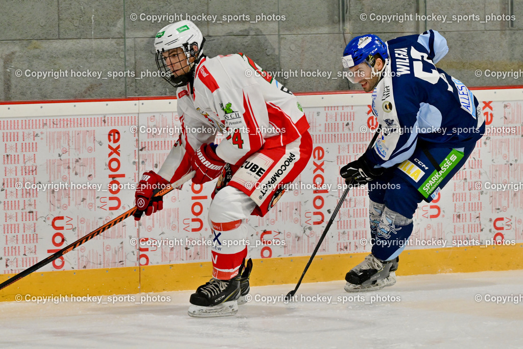 ESV FERLACH vs. ESC SOCCERZONE STEINDORF | #24 Hiller Egon ESV Ferlach, #57 Wilfan Franz ESC Steindorf, ESV FERLACH vs. ESC SOCCERZONE STEINDORF, ESV FERLACH vs. ESC SOCCERZONE STEINDORF am 22.11.2024 in Ferlach (Eishalle Ferlach ), Austria, (Photo by Bernd Stefan)