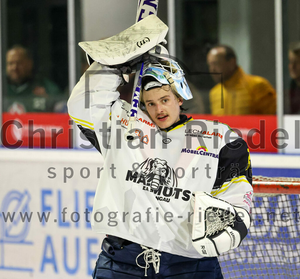 2023-11-17_103_TSV_Erding_gegen_EA_Schongau | Erding, Deutschland, 17.11.2023:
Eishockey, Bayernliga Vorrunde 2023 / 2024, 10. Spieltag, TSV Erding gegen EA Schongau, Endergebnis: 12:4

Torwart Xaver Nagel (EA Schongau, #80)

Foto: Christian Riedel / fotografie-riedel.net