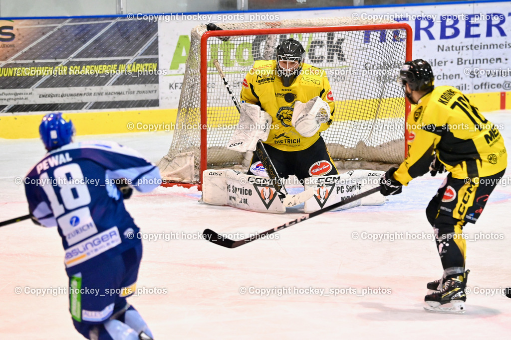 ESC Steindorf vs. MET PHOTOVOLTAIK HORNETS SPITTAL | #1 Zauchner Rene EC Hornets Spittal, #70 Kronig Daniel EC Hornets Spittal, #18 Pewal Martin ESC Steindorf, ESC Steindorf vs. MET PHOTOVOLTAIK HORNETS SPITTAL, ESC Steindorf vs. MET PHOTOVOLTAIK HORNETS SPITTAL am 26.10.2024 in Steindorf (Ossiachersee Halle), Austria, (Photo by Bernd Stefan)