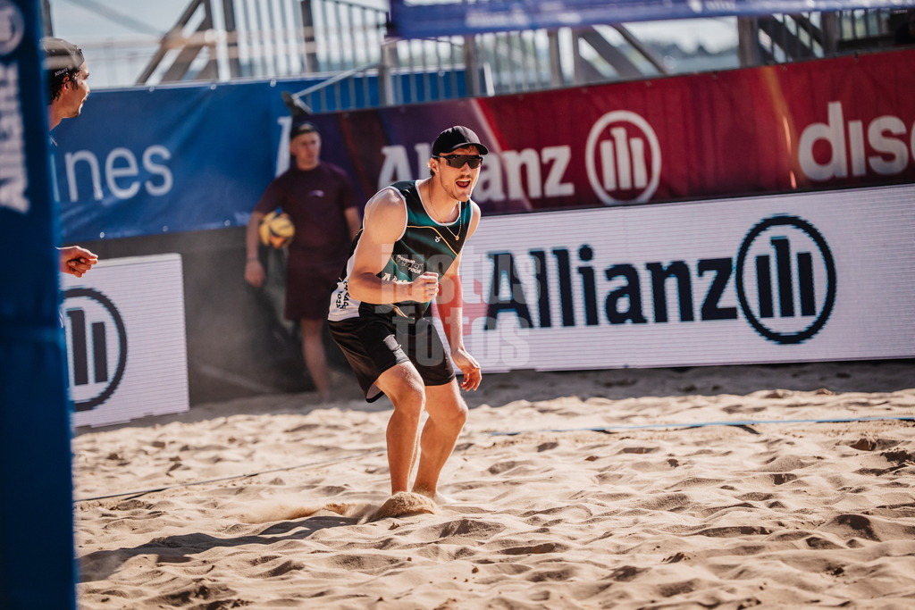 Beachvolleyball | Männer | Allianz German Beach Tour 2025 | Tourstop Düsseldorf | 09.05.2025 | Simon Pfretzschner jubelt