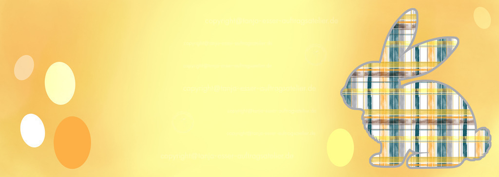 Hase orange D | Neues Design mit karierter Silhouette eines sitzenden Hasen. Orange Aquarell Textur mit Copy Space. 