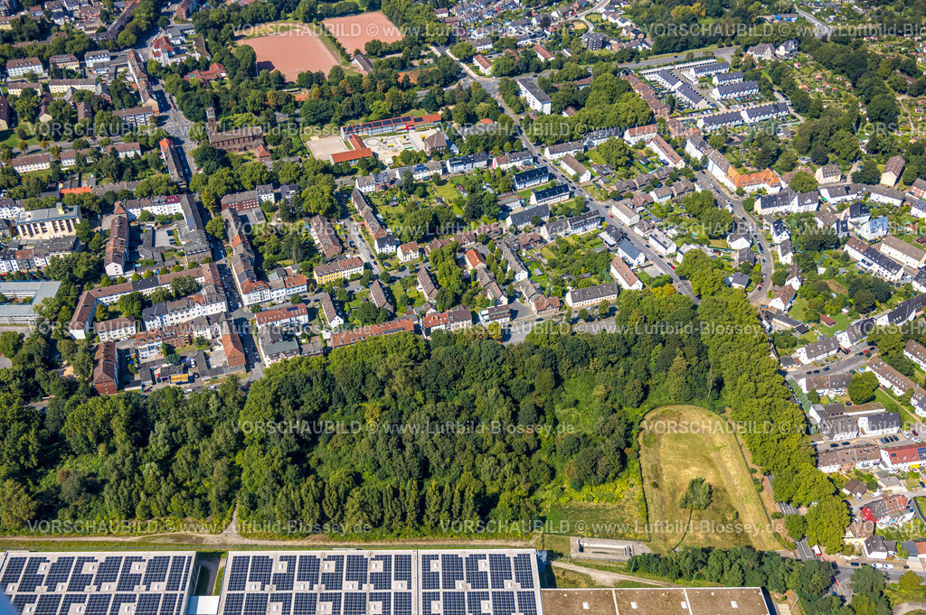 Gelsenkirchen240809591GE-Sued | Luftbild, Wohngebiet zwischen Florastraße und Wanner Straße am Industriepark Schalker Verein Europastraße, Bulmke-Hüllen, Gelsenkirchen, Ruhrgebiet, Nordrhein-Westfalen, Deutschland