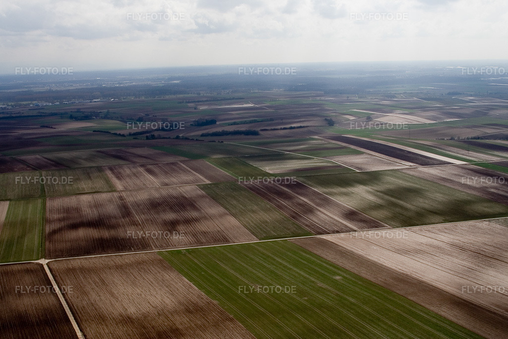 Luftbild: Felder zwischen Insheim und Herxheim in Offenbach an der Queich im Bundesland Rheinland-Pfalz in Deutschland. Foto: IMG_9770.jpg vom 15.03.2008 durch Werner Riehm/FLY-FOTO.de