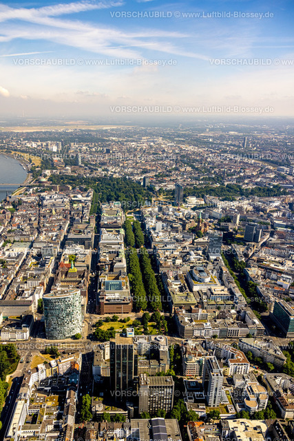 Duesseldorf220701044 | Luftbild, Innenstadt, Baumallee der Düsseldorfer KÖ, Stadtmitte, Düsseldorf, Rheinland, Nordrhein-Westfalen, Deutschland