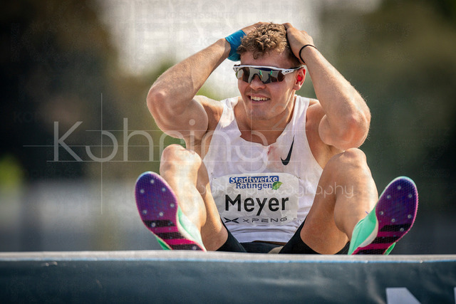 Multisport Event; Ratingen, 27.06.2026 | RATINGEN, GERMANY - JUNE 27, 2026 : Marcel Meyer (GER / Germany) reacts after a personal best (2m) in the decathlon’s high jump during the Multisport Event at Stadion Ratingen on June 27, 2026 in Ratingen, Germany.