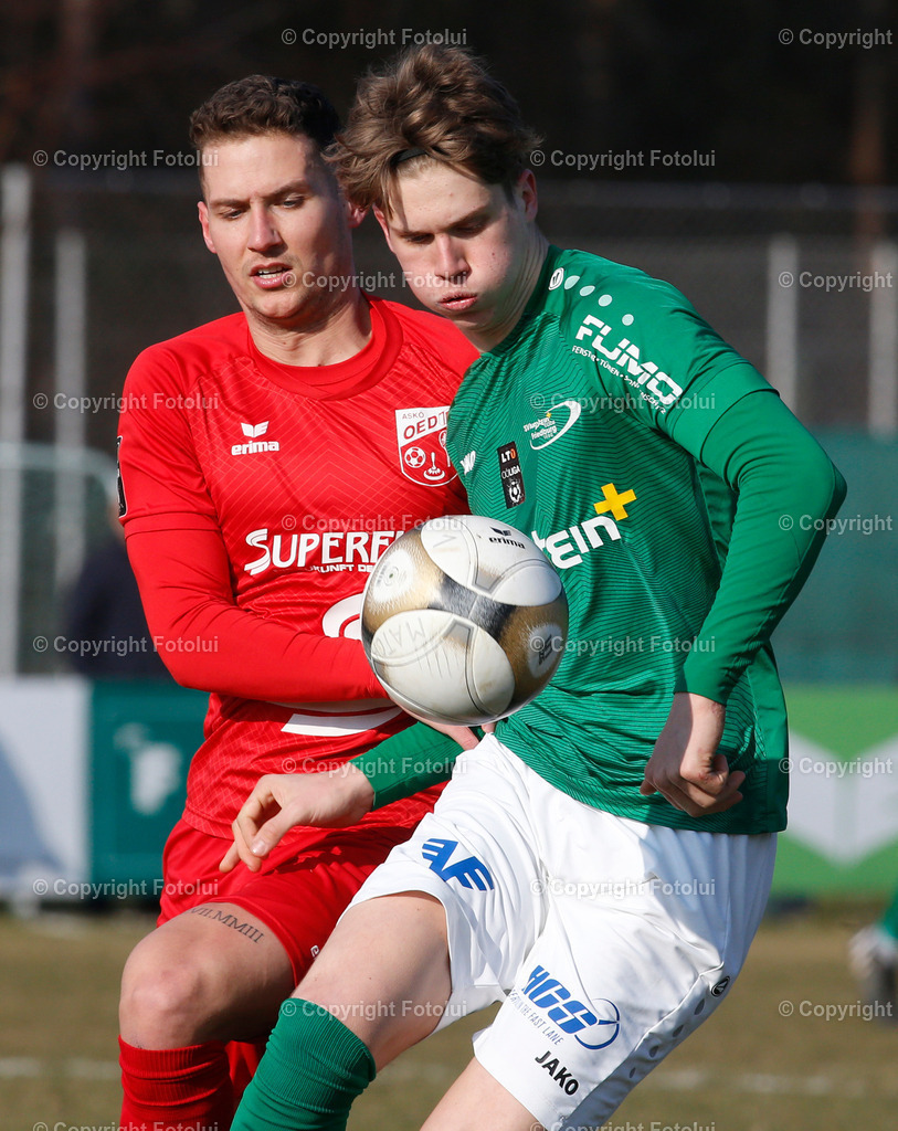 A_LUI_04032023_07 | SPORT,FUSSBALL LT1 OOE LIGA 2023 ASKOE OEDT-SC LUGSTEIN CABS FRIEDBURG 04.03.2023 IM BILD: MARCO WEBER (OEDT) UND LEONARD JIGALOV (FRIEDBURG) FOTO:FOTOLUI