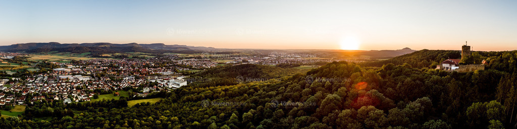 Burg Staufeneck im Sonnenuntergang | löwenblicke | shop
