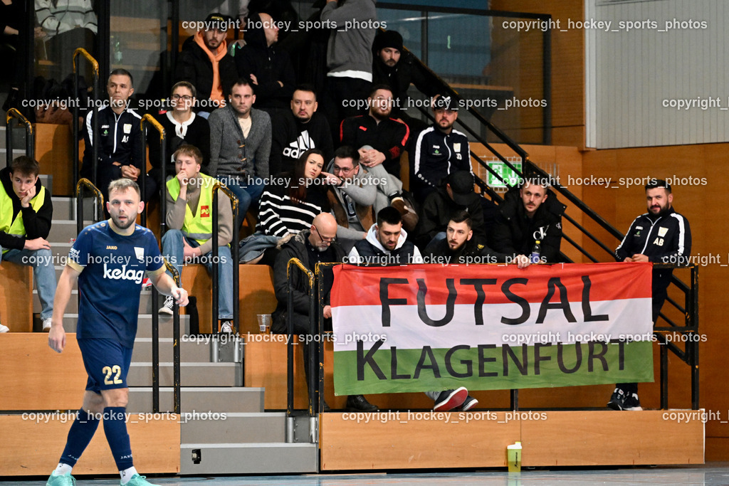 Carinthia Flamengo Futsal Club vs. Futsal Klagenfurt | #22 Philip Luschin Carinthia Flamengo, Futsal Klagenfurt Fans, Carinthia Flamengo Futsal Club vs. Futsal Klagenfurt, Carinthia Flamengo Futsal Club vs. Futsal Klagenfurt am 01.12.2024 in Klagenfurt (Ballspielhalle Viktring), Austria, (Photo by Bernd Stefan)