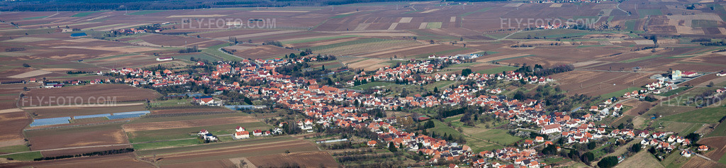 Aerial view: Panorama in Seebach in the state Bas-Rhin, France.Photo: IMG_37478-Bearbeitet.jpg taken on 02/07/2011 by Werner Riehm/FLY-FOTO.comResolution of the original: 12622 x 2917 px