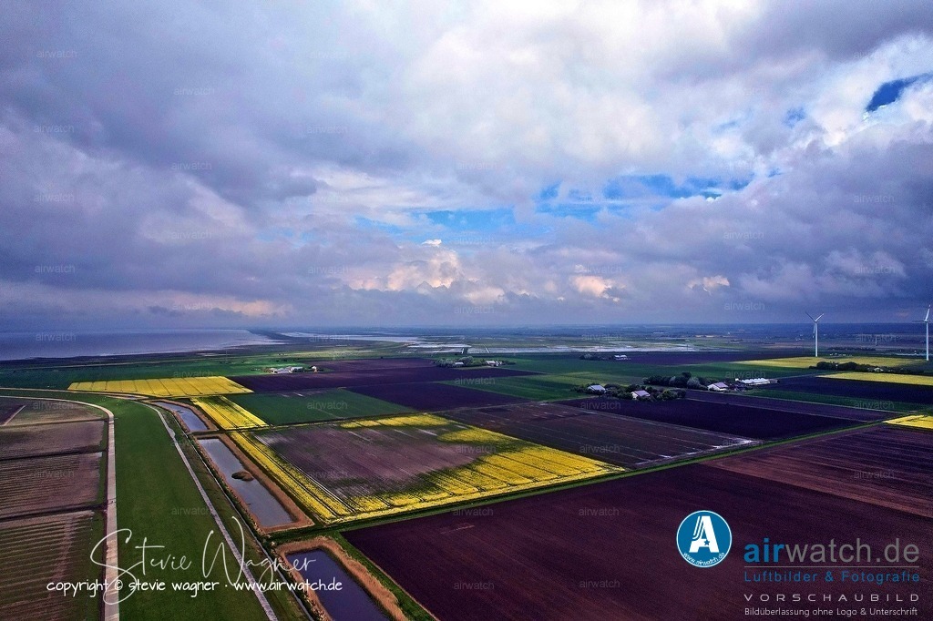 Luftbild Friedrich-Wilhelm-Luebke-Koog | Luftbild: Friedrich-Wilhelm-Luebke-Koog - 360Grad - Rundumblick - Position: Klanxbueller Weg