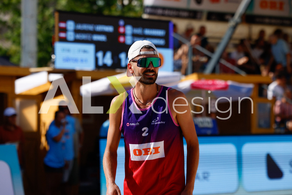 Obi BeachTour 2026 - Basel | BASEL, SWITZERLAND - JULY 17: TINKO SCHNEGG (SUI) during the Obi BeachTour 2026 match between LEITNER / KINDL (AUT) and MASSEREY / SCHNEGG (SUI) at Barfüsserplatz on July 17, 2026 in Basel, Switzerland. - Realisiert mit Pictrs.com