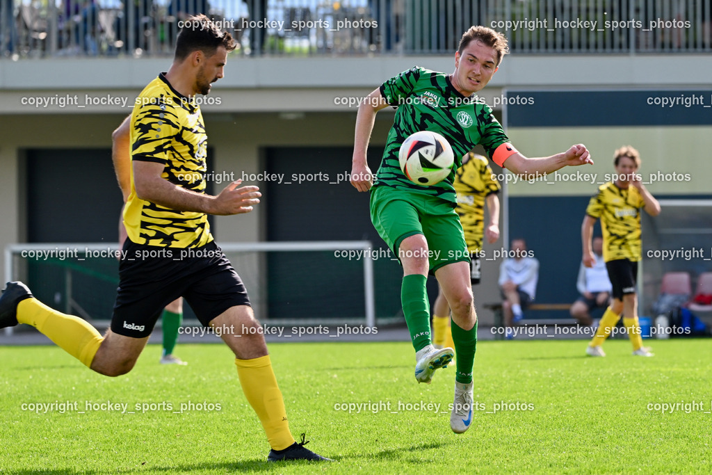 SC Landskron vs. FC Faakersee | #18 Andreas Unterguggenberger FC Faakersee, #8 Philipp Gatti SC Landskron, SC Landskron vs. FC Faakersee, SC Landskron vs. FC Faakersee am 27.04.2025 in Villach (Sportanlage Landskron), Austria, (Photo by Bernd Stefan)