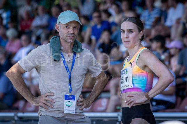 Multisport Event; Ratingen, 28.06.2026 | RATINGEN, GERMANY - JUNE 28, 2026 : Annik Kälin (SUI / Switzerland) with her coach competing during the Multisport Event at Stadion Ratingen on June 28, 2026 in Ratingen, Germany.
