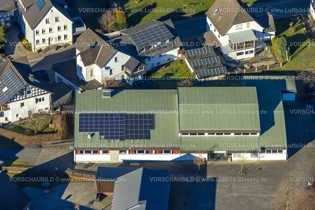 Schmallenberg230205258Dorlar | Luftbild, Schützenhalle Schützenbruderschaft St. Hubertus, Dorlar, Schmallenberg, Sauerland, Nordrhein-Westfalen, Deutschland