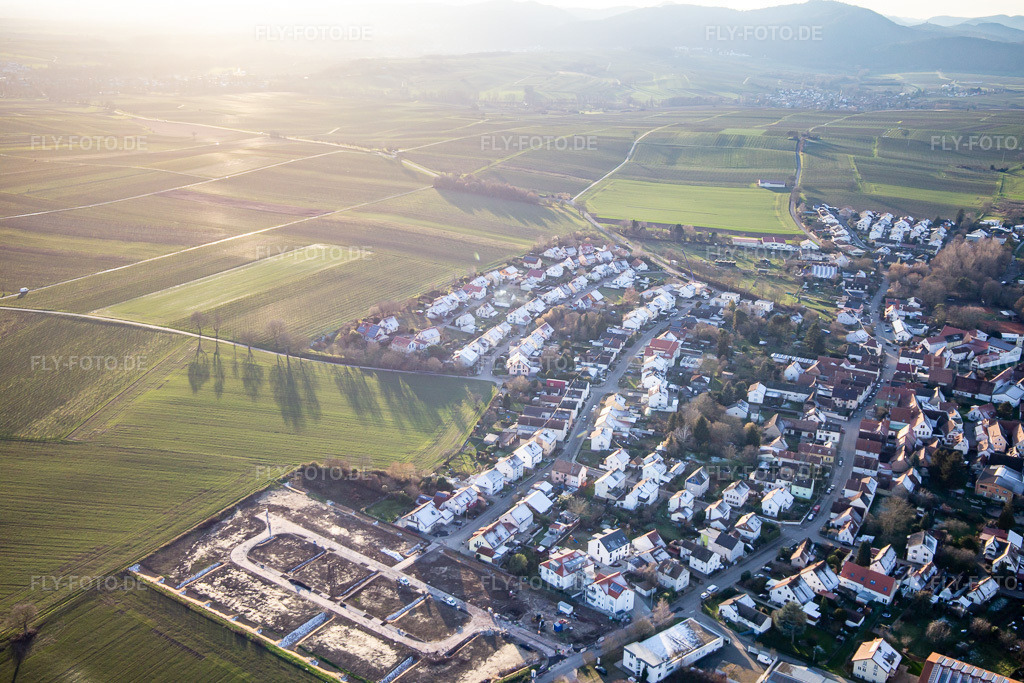 Luftbild: Erchliesung Neubaugebiet im von Osten im Ortsteil Mörzheim in Landau im Bundesland Rheinland-Pfalz in Deutschland. Foto: IMG_135797.jpg vom 18.01.2023 durch Werner Riehm/FLY-FOTO.deMörzheim