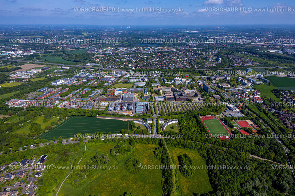 Dortmund230504392 | Luftbild, TU Technische Universität Dortmund, Technologiezentrum (TZDO), halbrunde Wohnanlagen des Studierendenwerks, Blick nach Do.-Dorstfeld, Eichlinghofen, Dortmund, Ruhrgebiet, Nordrhein-Westfalen, Deutschland