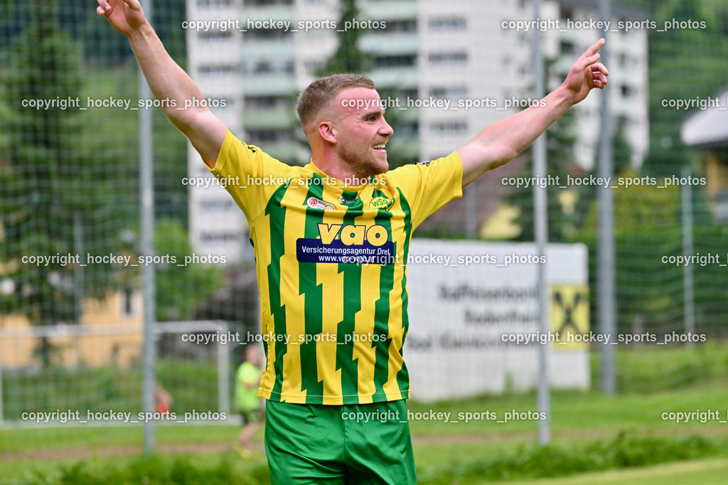 WSG Radenthein vs. St. Michael ob Bleiburg | #98 Gaber Petric WSG Radenthein, Jubel, WSG Radenthein vs. St. Michael ob Bleiburg, WSG Radenthein vs. St. Michael ob Bleiburg  am 15.06.2024 in Radenthein (Sportplatz Radenthein), Austria, (Photo by Bernd Stefan)