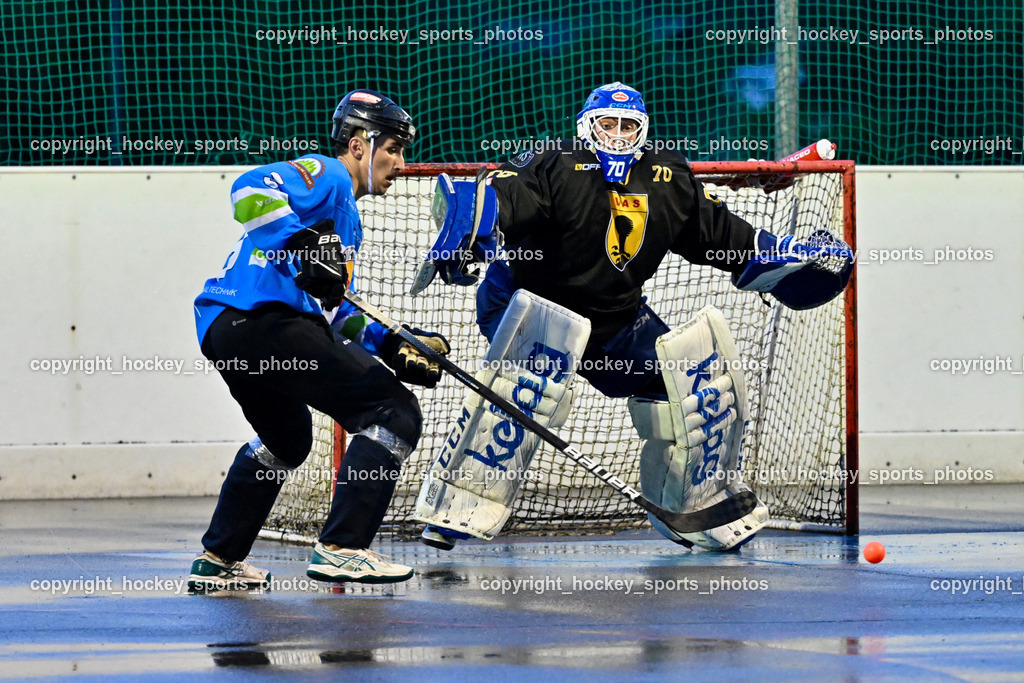VAS Ballhockey Villach vs. ASKÖ Villach Ballhockey | #3 Fertschai Mathias, #70 Moser Lukas, VAS Ballhockey Villach vs. ASKÖ Villach Ballhockey, VAS Ballhockey Villach vs. ASKÖ Villach Ballhockey am 28.05.2025 in Villach (Alpen Arena ), Austria, (Photo by Bernd Stefan)