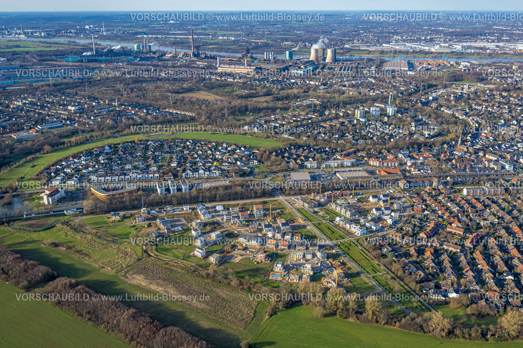 Duisburg230100045Angerbogen | Luftbild, Baugebiet Am Angerbogen, Neubaugebiet, Einfamilienhaus, Reihenhäuser, Neubauten,  Huckingen, Duisburg, Ruhrgebiet, Nordrhein-Westfalen, Deutschland